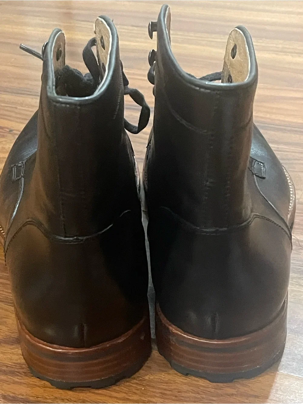 Warfield & Grand Black Leather Lace-Up Men’s Boots Mans size 10.5 Styles # 72799